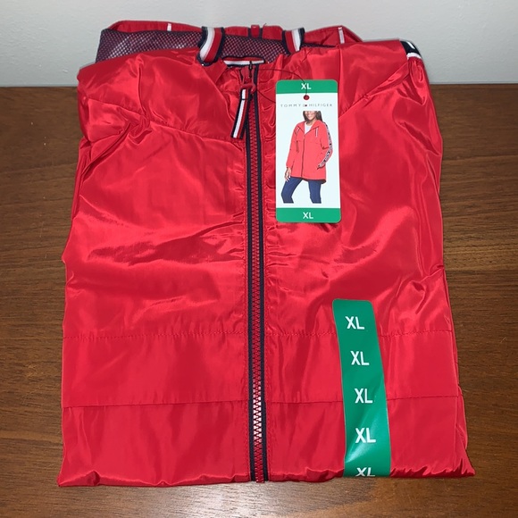 Tommy Hilfiger Long Windbreaker Hooded Rain Jacket - Picture 6 of 14
